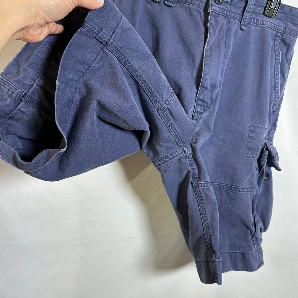 VTG Polo Ralph Lauren Cargo Shorts Men 34 Navy Blue Classic Heavy Y2K  Red Pony - Picture 8 of 12